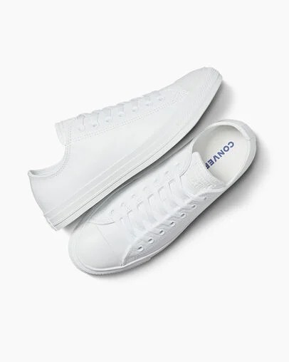 White Converse Chuck Taylor All Star Leather Women Tennis Shoes Canada | C-87645109