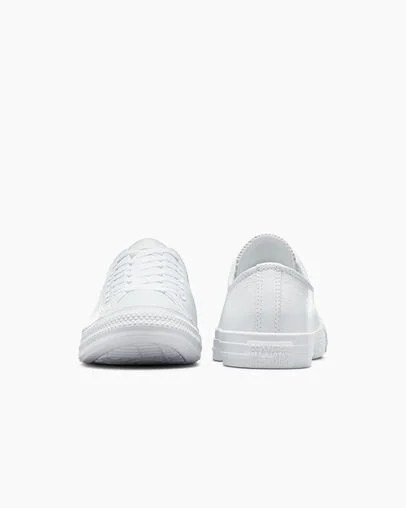 White Converse Chuck Taylor All Star Leather Women Tennis Shoes Canada | C-87645109