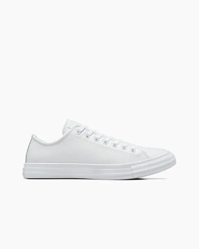 White Converse Chuck Taylor All Star Leather Women Tennis Shoes Canada | C-87645109