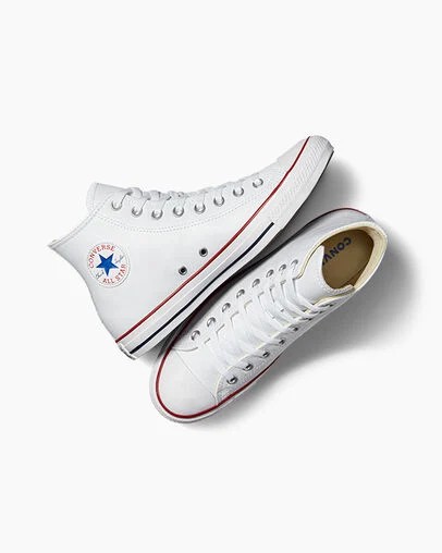 White Converse Chuck Taylor All Star Leather Women Sneakers Canada | C-41596289