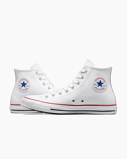 White Converse Chuck Taylor All Star Leather Women Sneakers Canada | C-41596289