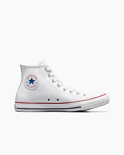 White Converse Chuck Taylor All Star Leather Women Sneakers Canada | C-41596289