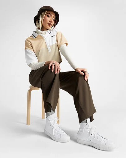 White Converse Chuck Taylor All Star Leather Women Sneakers Canada | C-02148569