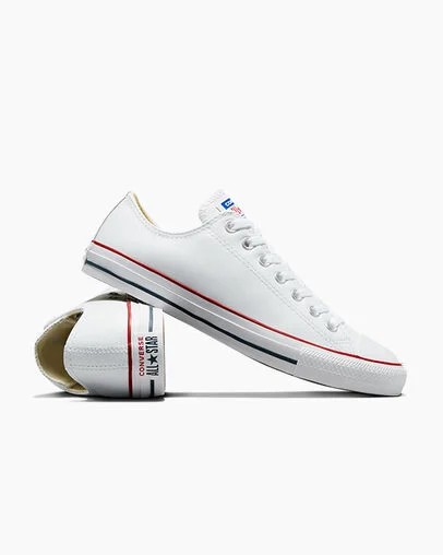 White Converse Chuck Taylor All Star Leather Women Tennis Shoes Canada | C-24185399