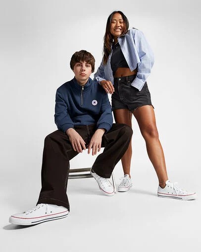 White Converse Chuck Taylor All Star Leather Women Tennis Shoes Canada | C-24185399