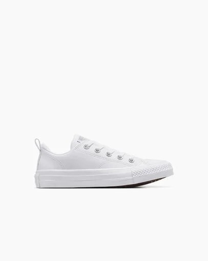 White Converse Chuck Taylor All Star Malden Street Leather Kids\' Sneakers Canada | C-09823679