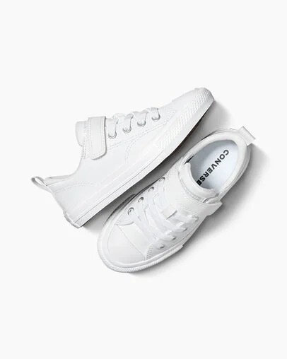 White Converse Chuck Taylor All Star Malden Street Leather Kids' Sneakers Canada | C-50367489