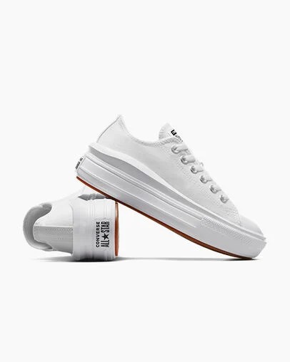 White Converse Chuck Taylor All Star Move Women Platform Shoes Canada | C-45690239