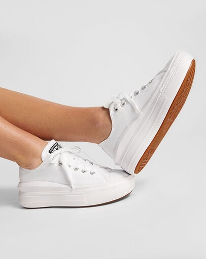 White Converse Chuck Taylor All Star Move Women Platform Shoes Canada | C-45690239