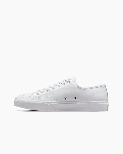 White Converse Jack Purcell Leather Men Tennis Shoes Canada | C-57436809