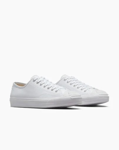 White Converse Jack Purcell Leather Men Tennis Shoes Canada | C-57436809