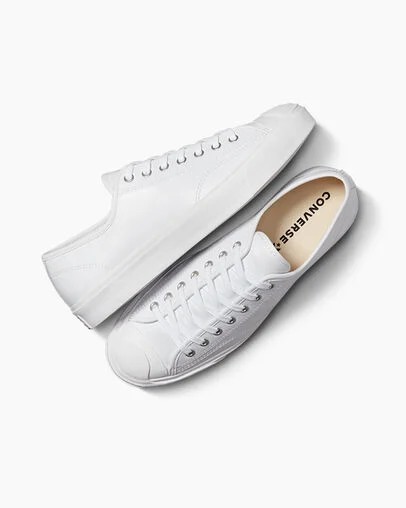 White Converse Jack Purcell Leather Men Tennis Shoes Canada | C-57436809