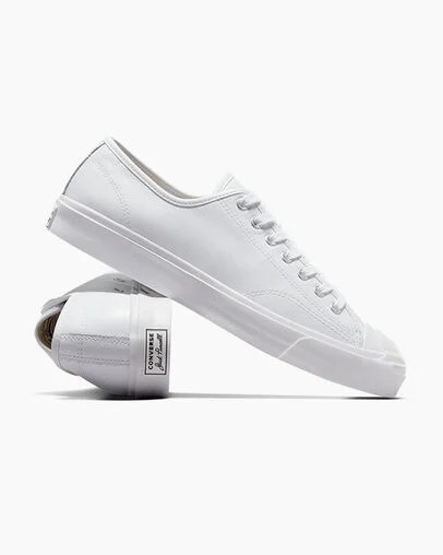 White Converse Jack Purcell Leather Men Tennis Shoes Canada | C-57436809
