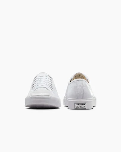 White Converse Jack Purcell Leather Men Tennis Shoes Canada | C-57436809