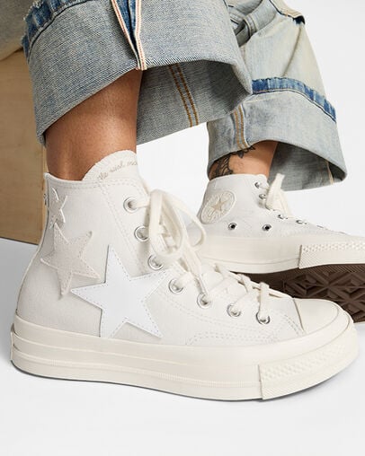 White / Beige Converse Chuck 70 Stars Men Sneakers Canada | C-94860719