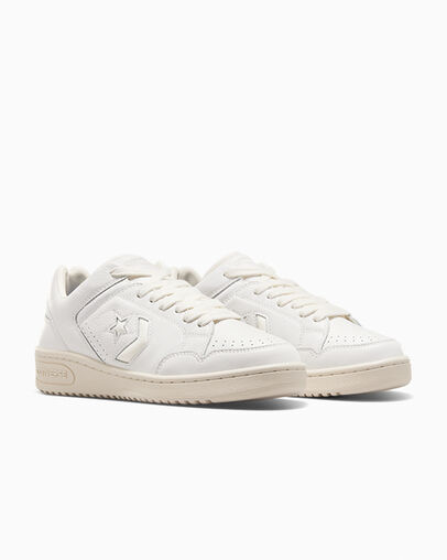 White / Beige Converse Weapon Mono Leather Men Basketball Shoes Canada | C-83125049