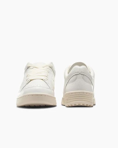 White / Beige Converse Weapon Mono Leather Men Basketball Shoes Canada | C-83125049