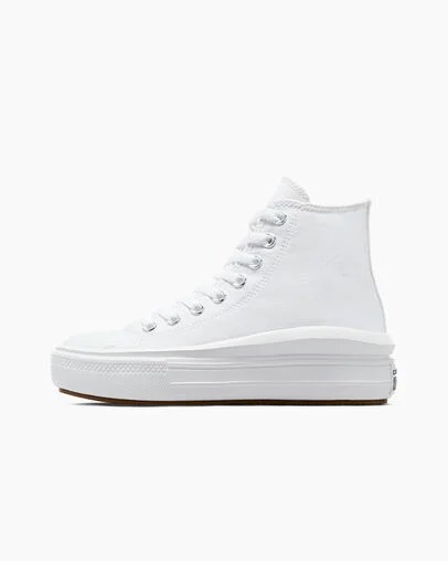 White / Beige White / Black Converse Chuck Taylor All Star Move Men Platform Shoes Canada | C-59348209