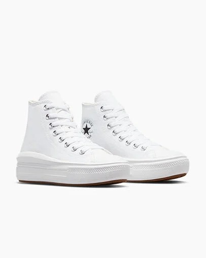 White / Beige White / Black Converse Chuck Taylor All Star Move Men Platform Shoes Canada | C-59348209