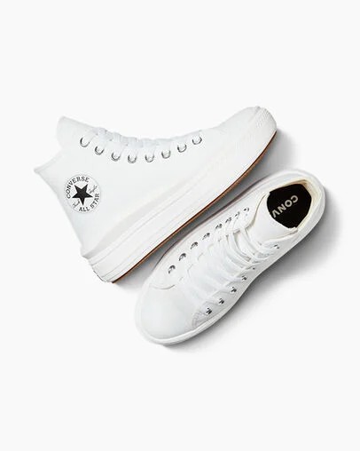 White / Beige White / Black Converse Chuck Taylor All Star Move Men Platform Shoes Canada | C-59348209