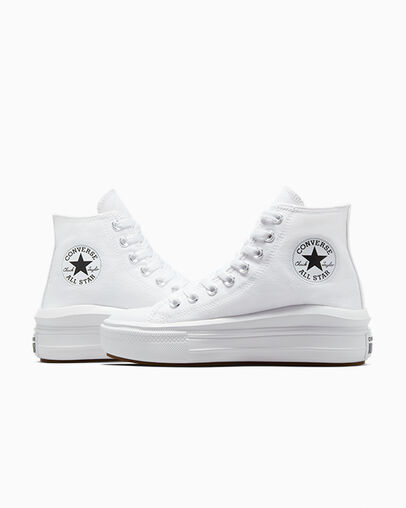 White / Beige White / Black Converse Chuck Taylor All Star Move Men Platform Shoes Canada | C-59348209