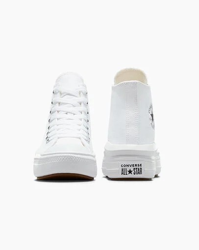 White / Beige White / Black Converse Chuck Taylor All Star Move Men Platform Shoes Canada | C-59348209
