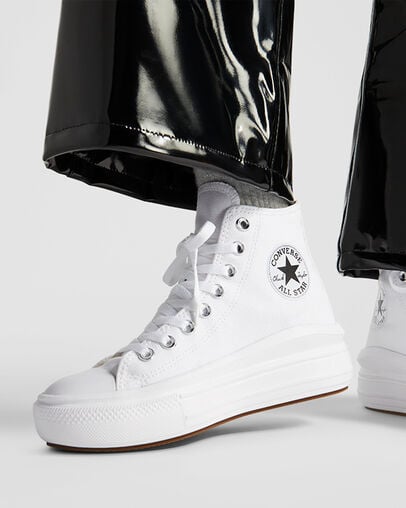 White / Beige White / Black Converse Chuck Taylor All Star Move Men Platform Shoes Canada | C-59348209