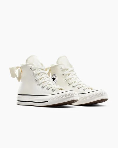 White / Black Converse Chuck 70 Bows Women Sneakers Canada | C-38569729