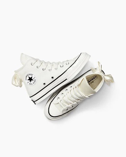 White / Black Converse Chuck 70 Bows Women Sneakers Canada | C-38569729