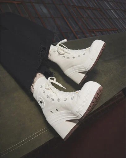 White / Black Converse Chuck 70 De Luxe Heel Women Sneakers Canada | C-54370989