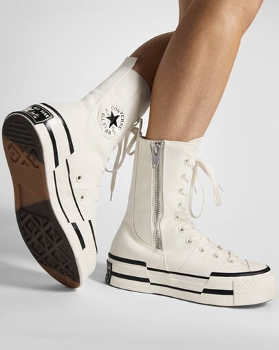 White / Black Converse Chuck 70 Plus XHi Men Sneakers Canada | C-05421639
