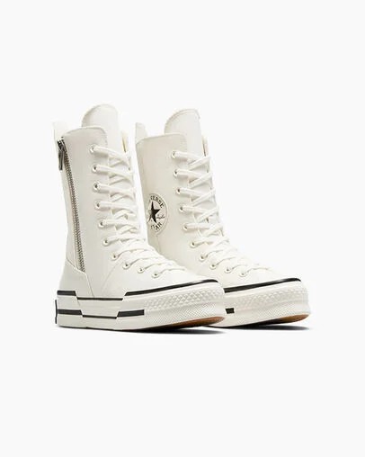 White / Black Converse Chuck 70 Plus XHi Men Sneakers Canada | C-05421639