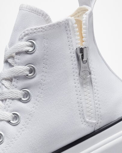 White / Black Converse Chuck Taylor All Star Lugged Lift Platform Kids' Canvas Shoes Canada | C-46128059