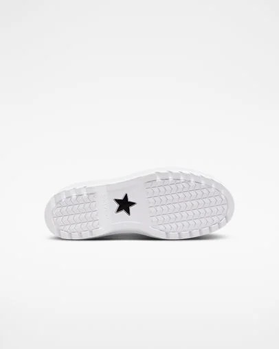 White / Black Converse Chuck Taylor All Star Lugged Lift Platform Kids' Canvas Shoes Canada | C-08613759
