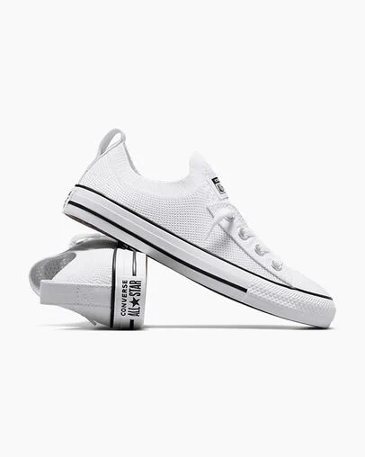 White / Black Converse Chuck Taylor All Star Shoreline Knit Women Slip On Shoes Canada | C-57603289