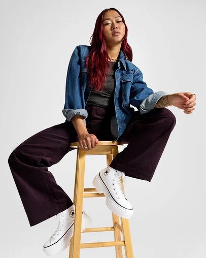 White / Black Converse Chuck Taylor All Star Lugged Heel Platform Women Boots Canada | C-52839619