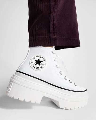White / Black Converse Chuck Taylor All Star Lugged Heel Platform Women Boots Canada | C-52839619