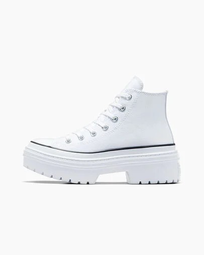 White / Black Converse Chuck Taylor All Star Lugged Heel Platform Women Boots Canada | C-52839619
