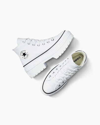 White / Black Converse Chuck Taylor All Star Lugged Heel Platform Women Boots Canada | C-52839619