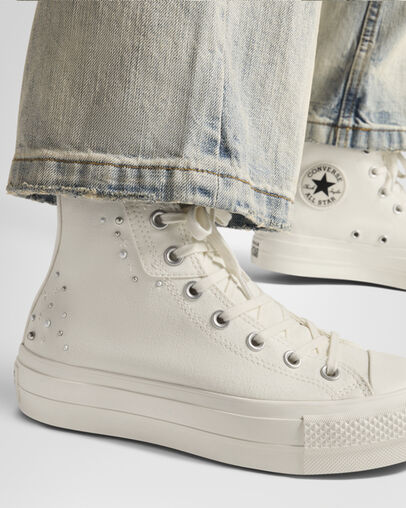 White / Black Converse Chuck Taylor All Star Lift Women Platform Shoes Canada | C-98715049