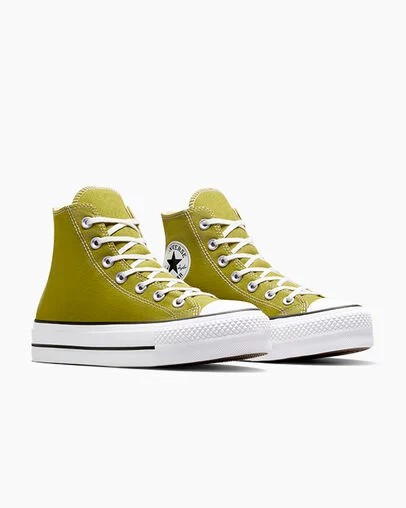 White / Black Converse Chuck Taylor All Star Lift Platform Women Canvas Shoes Canada | C-95147069