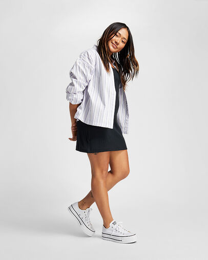 White / Black Converse Chuck Taylor All Star Lift Women Platform Shoes Canada | C-43607899