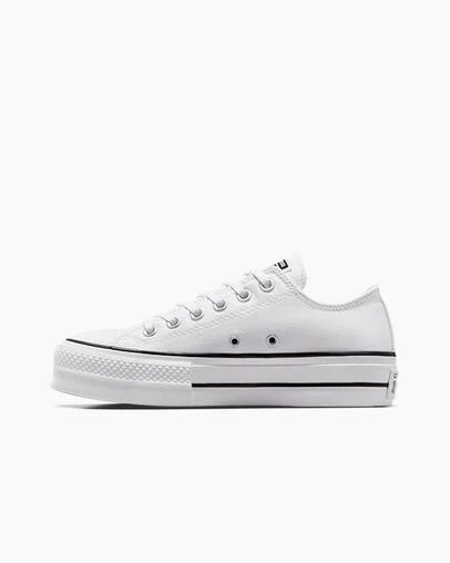 White / Black Converse Chuck Taylor All Star Lift Women Platform Shoes Canada | C-43607899