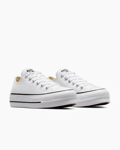 White / Black Converse Chuck Taylor All Star Lift Women Platform Shoes Canada | C-43607899