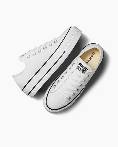 White / Black Converse Chuck Taylor All Star Lift Women Platform Shoes Canada | C-43607899