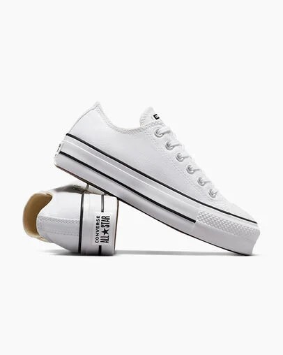 White / Black Converse Chuck Taylor All Star Lift Women Platform Shoes Canada | C-43607899