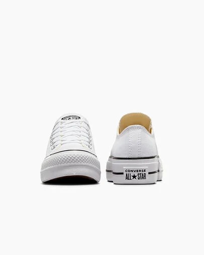 White / Black Converse Chuck Taylor All Star Lift Women Platform Shoes Canada | C-43607899