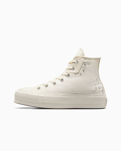 White / Black Converse Chuck Taylor All Star Lift Women Platform Shoes Canada | C-75340299