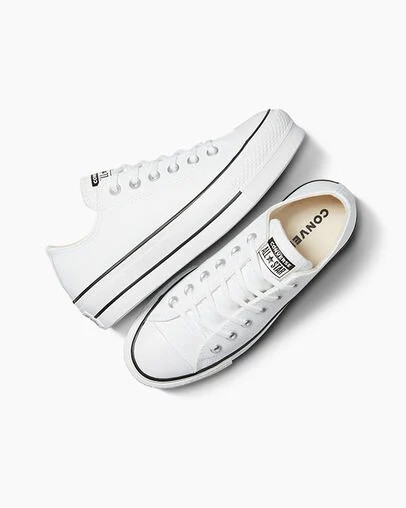 White / Black Converse Chuck Taylor All Star Lift Women Platform Shoes Canada | C-85796249