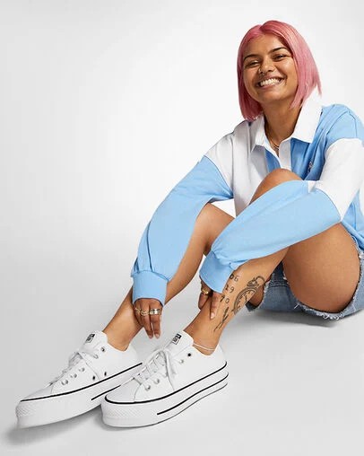 White / Black Converse Chuck Taylor All Star Lift Women Platform Shoes Canada | C-85796249